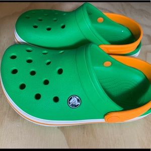 Green Crocs Orange band